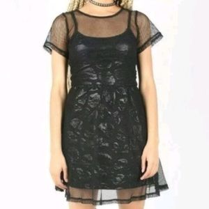 Iron Fist Black Mesh Overlay Dress